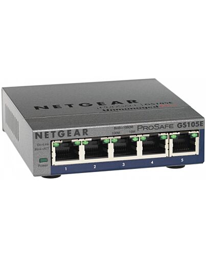 NETGEAR GS105E Managed L2/L3 Gigabit Ethernet (10/100/1000) Grey