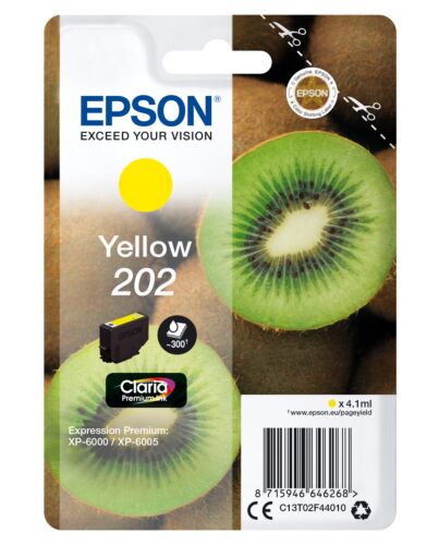 Epson Kiwi Singlepack Yellow 202 Claria Premium Ink