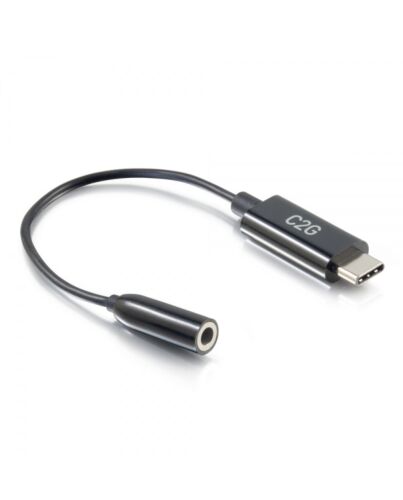 C2G 54426 mobile phone cable Black 0.09 m USB-C 3.5 mm