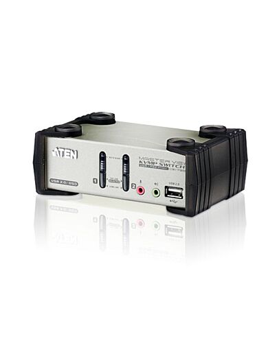 ATEN 2-Port USB - PS/2 VGA KVM Switch with Audio & USB 2.0 Hub (KVM Cables included)