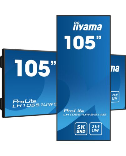 iiyama 105” Professional 5KUW Display for specialised 21:9 panoramic commercial signage