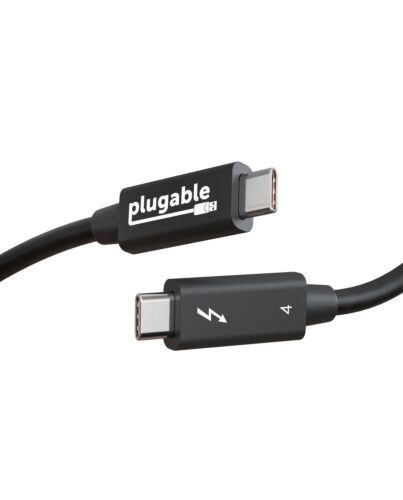 Plugable Technologies Thunderbolt 4 Cable Thunderbolt Certified 3.3ft USB4 Cable with 100W Charging, Single 8K or Dual 4K Displays, 40Gbps Data Transfer, Compatible with Thunderbolt, USB4, USB-C - Driverless