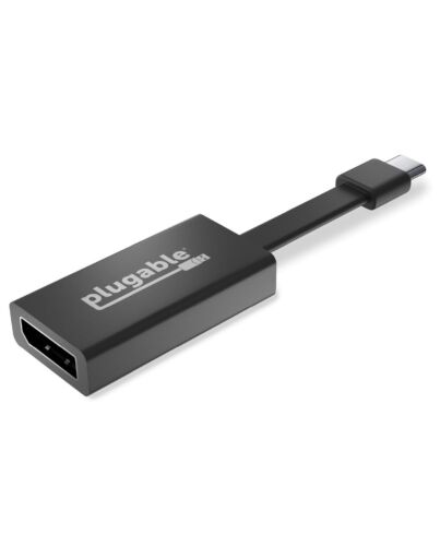 Plugable Technologies USB C to DisplayPort Adapter 4K 60Hz - Driverless Thunderbolt 3 to DisplayPort Adapter Compatible with MacBook Pro, Windows, Chromebooks, iPad Pro, Dell XPS, and more