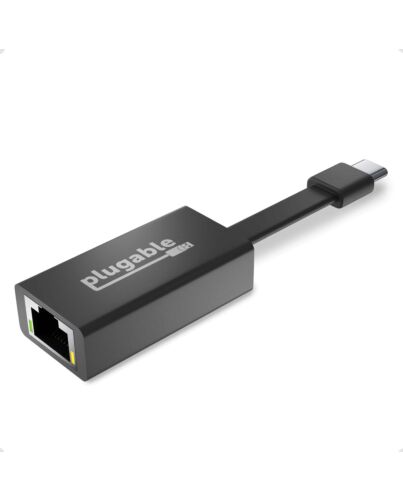Plugable Technologies USB C to Ethernet Adapter, Driverless Fast and Reliable Gigabit Speed, Thunderbolt 3 to Ethernet Adapter Compatible with Macbook Pro, Windows, macOS, iPhone 15, and ChromeOS