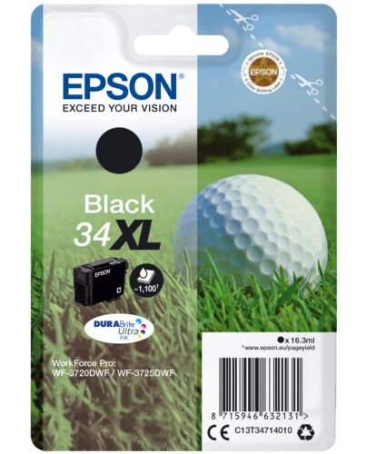 Epson Golf ball Singlepack Black 34XL DURABrite Ultra Ink