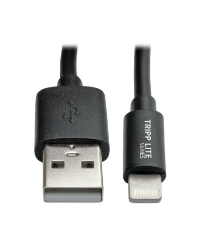 Tripp Lite M100-004COIL-BK USB-A to Lightning Sync/Charge Coiled Cable (M/M) - MFi Certified, Black, 4 ft. (1.2 m)