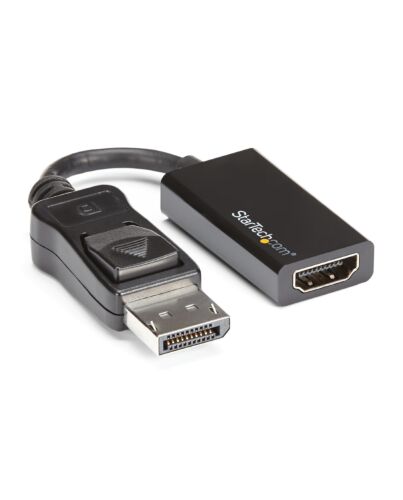 StarTech.com DisplayPort to HDMI Adapter - 4K 60Hz Active DP 1.4 to HDMI 2.0 Video Converter - DP to HDMI Monitor/TV/Display Cable Adapter Dongle - Latching DP Connector DP2HD4K60S