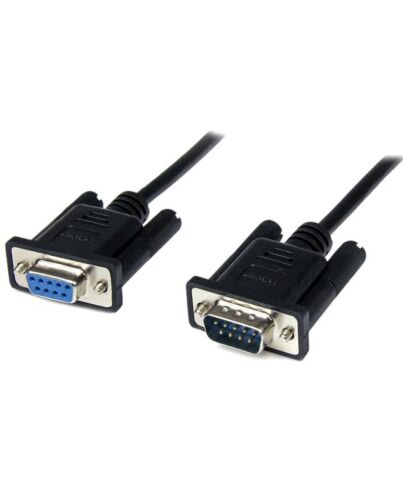 StarTech.com 2m Black DB9 RS232 Serial Null Modem Cable F/M
