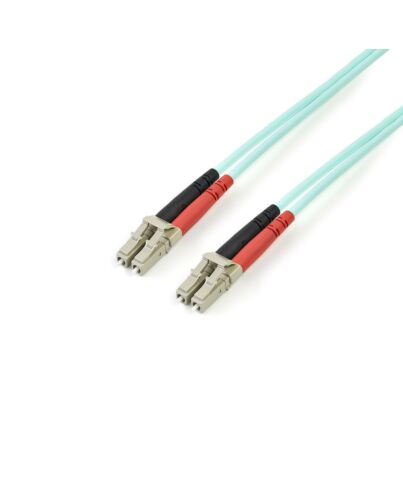 StarTech.com 3m (10ft) LC/UPC to LC/UPC OM3 Multie Fiber Optic Cable, Full Duplex 50/125µm cord Fiber Cable, 100G, Low Insertion Loss, LSZH Fiber Jumper Cord A50FBLCLC3