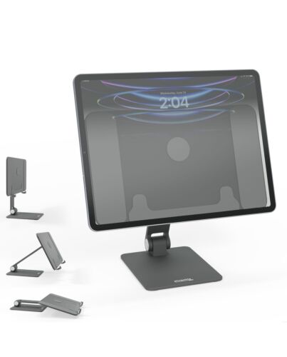 Plugable Technologies Magnetic Tablet Holder for MagSafe iPad Pro 12.9 Stand Portable Foldable 360° Rotating Stand (AMS-STAND13)