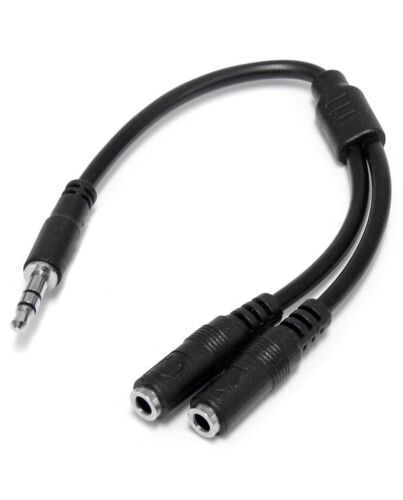 StarTech.com Slim Stereo Splitter Cable - 3.5mm Male to 2x 3.5mm Female