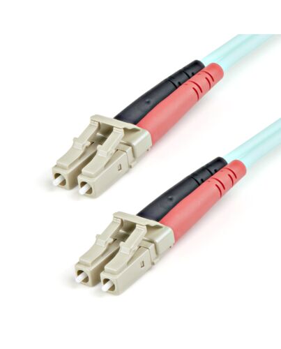 StarTech.com 1m (3ft) LC/UPC to LC/UPC OM3 Multie Fiber Optic Cable, Full Duplex 50/125µm cord Fiber Cable, 100G, Low Insertion Loss, LSZH Fiber Jumper Cord A50FBLCLC1