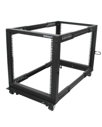 StarTech.com 4-Post 12U Mobile Open Frame Server Rack, Four Post 19