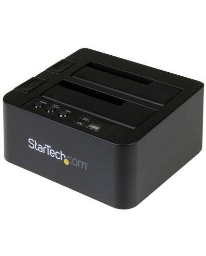 StarTech.com Standalone Hard Drive Duplicator, Dual Bay HDD/SSD Cloner/Copier, USB 3.1 (10Gbps) to SATA III HDD/SSD Docking Station, Hard Disk Duplicator Dock, Hard Drive Cloner