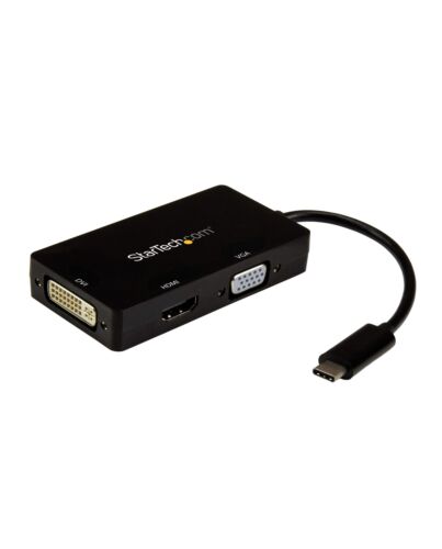 StarTech.com USB-C Multiport Video Adapter - 3-in-1 - 4K 30Hz - Black CDPVGDVHDBP
