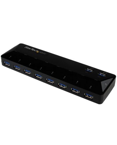 StarTech.com 10-Port USB 3.0 Hub with Charge and Sync Ports - 2 x 1.5A Ports~10-Port USB 3.0 Hub with Charge and Sync Ports - 5Gbps - 2 x 1.5A Ports ST103008U2C