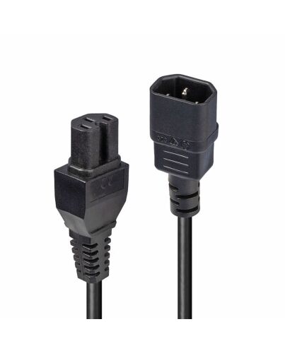 Lindy 2m IEC C14 to IEC C15 'Hot Condition' Power Cable, Black