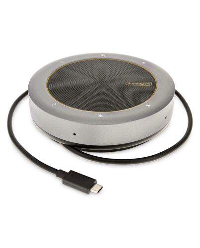 StarTech.com USB-C Speakerphone Docking Station, Mini Portable Conference Speaker and Audio Dock, USB-C to VGA/4K HDMI, 2x USB-A Hub, Mic/Speaker, Teams/Zoom/Softphone Speakerphone