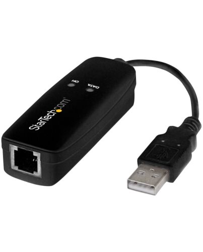 StarTech.com USB 2.0 Fax Modem - 56K External Hardware Dial Up V.92 Modem/ Dongle/Adapter - Computer/Laptop Fax Modem - USB to Telephone Jack - USB Data Modem - Network Fax/CMR/POS