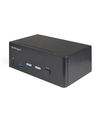 StarTech.com 2 Port Dual Monitor HDMI KVM Switch - 4K 60Hz Ultra HD HDR - Desktop 4K HDMI 2.0 KVM Switch with 2 Port USB 3.0 Hub (5Gbps) & 4x USB 2.0 HID, Audio - Hotkey Switching - TAA