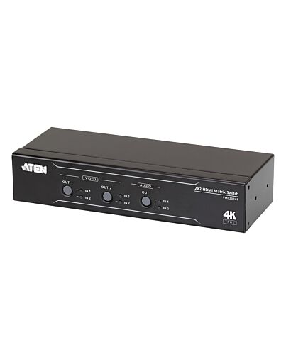 ATEN 2 x 2 True 4K HDMI Matrix Switch with Audio De-Embedder