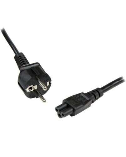 StarTech.com 1m (3ft) Laptop Power Cord, EU Schuko to C5, 2.5A 250V, 18AWG, Notebook / Laptop Replacement AC Cord, Power Brick Cord, Laptop Charger Cable, Clover Leaf/Mickey Mouse Power Cord
