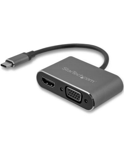 StarTech.com USB-C to VGA and HDMI Adapter - 2-in-1 - 4K 30Hz - Space Grey