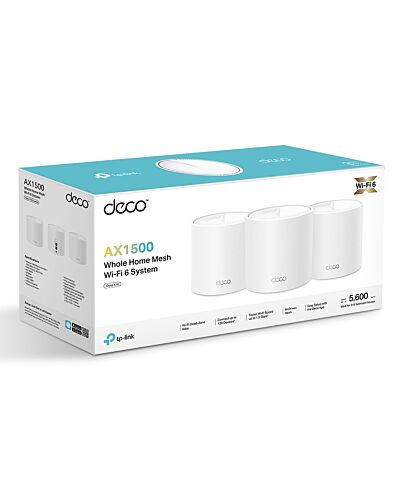 TP-Link AX1500 Whole Home Mesh Wi-Fi 6 System, 3 pack DECO X1500(3-PACK)
