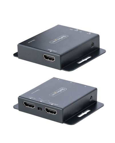 StarTech.com 4K HDMI Extender over CAT6/CAT5 Ethernet Cable, 4K 30Hz or 1080p 60Hz Video Extender, HDMI over Ethernet Cable, HDMI Transmitter and Receiver Kit, IR Remote Control