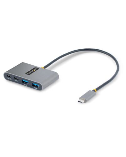 StarTech.com 4-Port USB-C Hub with 100W Power Delivery Pass-Through - 2x USB-A + 2x USB-C - USB 3.0 5Gbps - 1ft (30cm) Long Cable - Portable USB Type-C to USB-A/C Hub