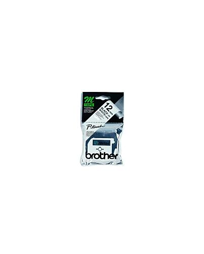 Brother Labelling Tape - 12mm, Black/White, Blister label-making tape M