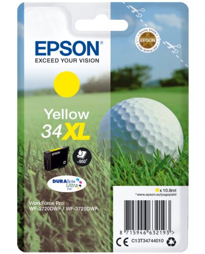 Epson Golf ball Singlepack Yellow 34XL DURABrite Ultra Ink