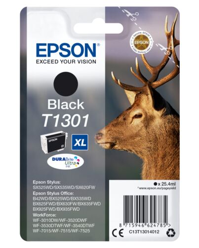 Epson Stag Singlepack Black T1301 DURABrite Ultra Ink