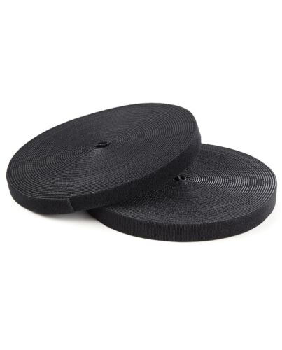 StarTech.com 100ft Hook and Loop Roll - Cut-to-Size Reusable Cable Ties - Bulk Industrial Wire Fastener Tape /Adjustable Fabric Wraps Black / Resuable Self Gripping Cable Management Straps
