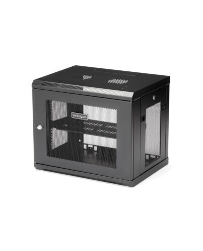 StarTech.com 2-Post 9U Wall Mount Network Cabinet with 1U Shelf, 19