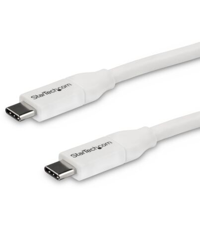StarTech.com USB-C to USB-C Cable w/ 5A PD - M/M - White - 4 m (13 ft.) - USB 2.0 - USB-IF Certified