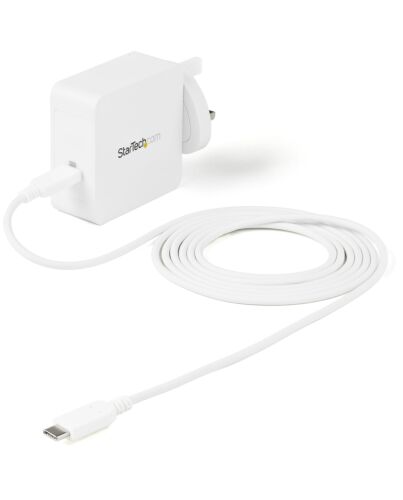 StarTech.com USB C Wall Charger - USB C Laptop Charger 60W PD - 6ft/2m Cable - Universal Compact Type C Power Adapter - Dell XPS/Lenovo X1 Carbon/HP EliteBook/MacBook - USB IF/CE WCH1CUK