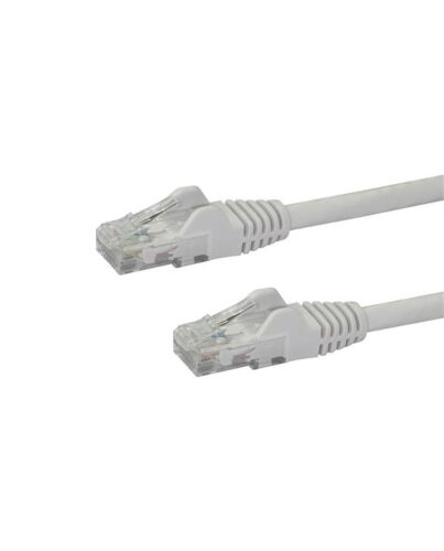 StarTech.com 100ft CAT6 Ethernet Cable - White CAT 6 Gigabit Ethernet Wire -650MHz 100W PoE RJ45 UTP Network/Patch Cord Snagless w/Strain Relief Fluke Tested/Wiring is UL Certified/TIA