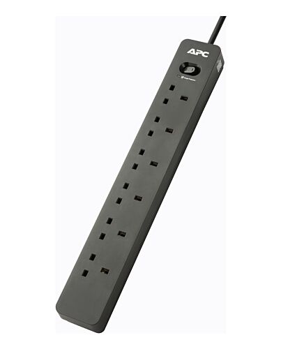 APC PME6B-UK surge protector Black 6 AC outlet(s) 220 - 250 V 2 m