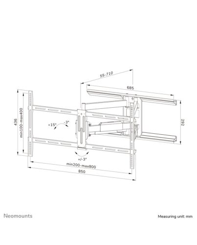 Neomounts WL40-550BL18 TV mount wall 43-75