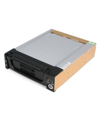 StarTech.com Black Aluminum 5.25in Rugged SATA Hard Drive Mobile Rack Drawer