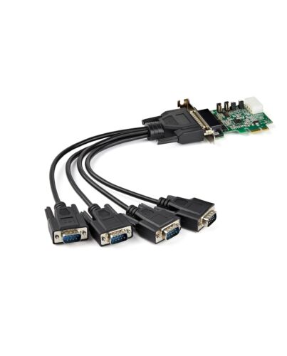 StarTech.com 4-port PCI Express RS232 Serial Adapter Card - PCIe RS232 Serial Host Controller Card - PCIe to Serial DB9 - 16950 UART - Low Profile Expansion Card - Windows/Linux - TAA