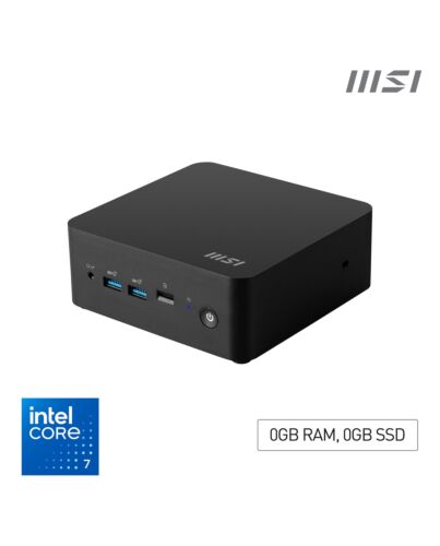 MSI Cubi NUC 1M Intel Core 7 150U (14th Gen) Barebone, NUC, SFF, Mini Computer, HTPC, (NO RAM, NO Storage, NO OS), Intel Graphics/DDR5/Dual ThunderBolt 4/Dual HDMI/Dual LAN/WiFi 6E/BT 5.3/VESA CUBI NUC 1M I7 150U BB