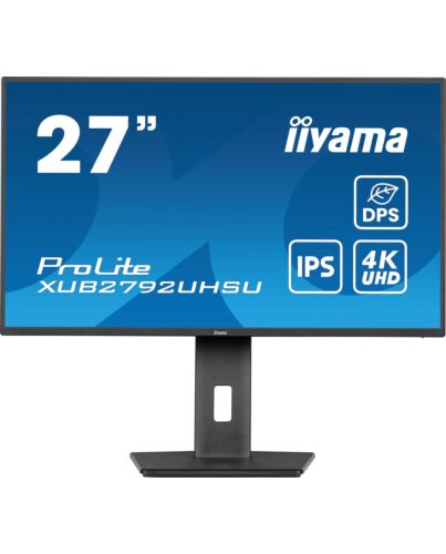 iiyama ProLite 27’’ IPS panel technology, ultra slim monitor featuring 4K resolution, Dynamic Power Saving (DPS) and height adjustable stand