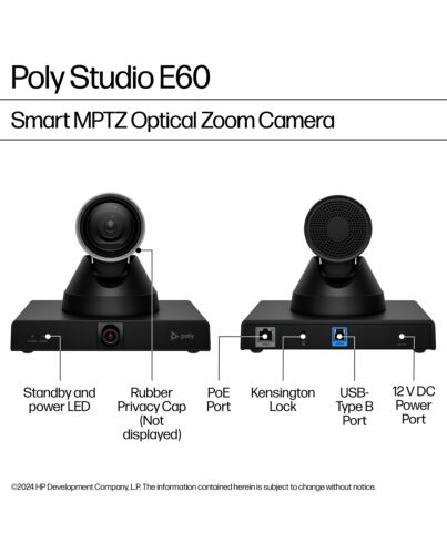 Poly Studio E60 Smart Camera 4K MPTZ with 12x Optical Zoom