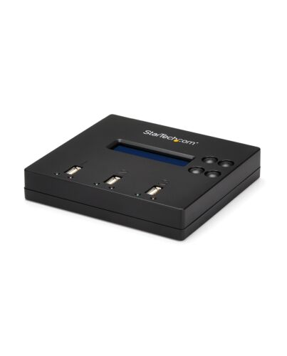 StarTech.com Standalone 1 to 2 USB Thumb Drive Duplicator and Eraser, Multiple USB Flash Drive Copier, System and File and Whole-Drive Copy at 1.5 GB/min, Single and 3-Pass Erase, LCD Display