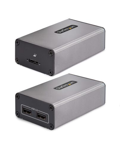 StarTech.com 2-Port USB 3.0 Extender over OM3 Multimode Fiber - LC/LC - 2x 5Gbps USB-A Hub - 350m (1150ft) Range - Durable USB Fiber Optic Extender - Optical USB Extender