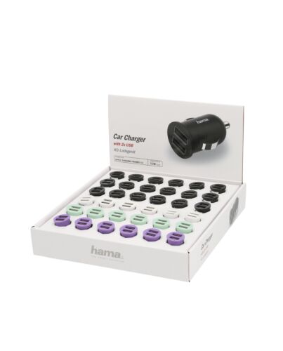 Hama 00210545 mobile device charger Smartphone, Tablet Black, Green, Violet, White Cigar lighter Auto