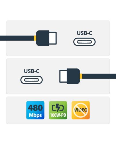 StarTech.com USB-C to USB-C Cable w/ 5A PD - M/M - White - 2 m (6 ft.) - USB 2.0 - USB-IF Certified