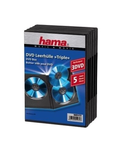 Hama DVD Triple Box, black, pack of 5 3 discs